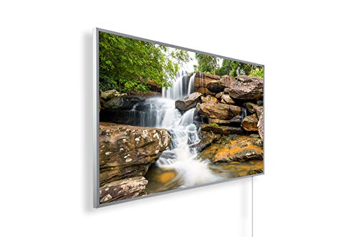 Könighaus Fern Infrarotheizung - Bildheizung in HD Qualität mit TÜV/GS - 200+ Bilder – mit Smart Home Thermostat, steuerbar mit APP für Handy- 1000 Watt (11. Wasserfall)