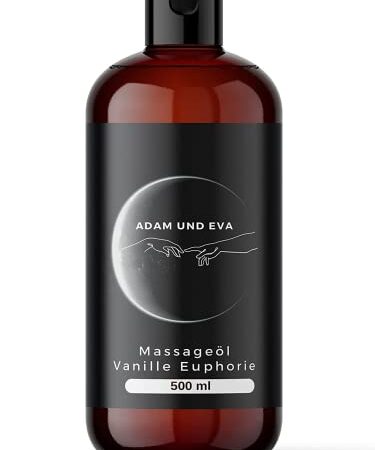ADAM & EVA® Vanille Euphorie - XXL 500 ML - Massageöl zur Entspannung/Muskelentspannung - für die Partner Massage sowie für den professionellen Gebrauch - Qualitäts Öl aus Italien