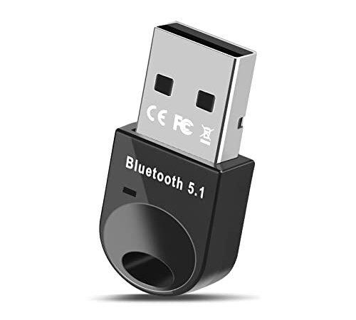 Bluetooth Adapter PC, USB Bluetooth 5.1 Dongle EDR Bluetooth Stick für PC, Desktop, Laptop kompatibel mit Windows 11/10/8.1/7