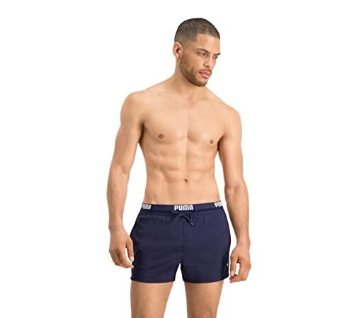 PUMA Herren Logo Short Length Swim Shorts Badehose, Navy, M EU