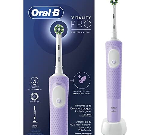 Oral-B Vitality Pro Elektrische Zahnbürste/Electric Toothbrush, 3 Putzmodi für Zahnpflege, Geschenk Mann/Frau, Designed by Braun, lila