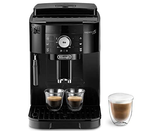 De'Longhi Magnifica S ECAM 11.112.B, Kaffeevollautomat mit Milchaufschäumdüse für Cappuccino, mit Espresso Direktwahltasten und Drehregler, 2-Tassen-Funktion, Schwarz