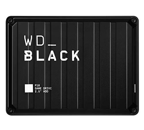 WD_BLACK P10 Game Drive 5 TB externe Gaming Festplatte (mobile und robuste Festplatte, bis zu 140 MB/s, für Konsole und PC, bis zu 125 Spiele speichern) Schwarz