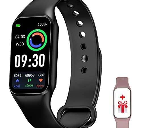 FeipuQu Smartwatch, 1.47 Zoll Fitness Tracker Uhr Damen Herren Smartwatch mit Blutsauerstoff Herzfrequenz Schrittzähler Schlafmonitor, 24 Sportmodi Wasserdicht Smart Watch Fitnessuhr für iOS Android