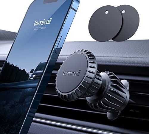 Lamicall Handyhalterung Auto Magnet, Handyhalter fürs Auto - 2023 Universal Lüftung KFZ Handy Autohalterung Zubehör mit 6 Starke Magnet, Kompatibel für iPhone Samsung Huawei Smartphone