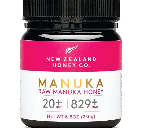 New Zealand Honey Co. Manuka Honig MGO 829+ / UMF 20+ | Aktiv und Roh | Hergestellt in Neuseeland | Zertifiziertem Methylglyoxal Gehalt | 250g