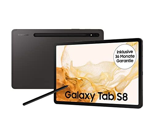 Samsung Galaxy Tab S8, 11 Zoll, 128 GB interner Speicher, 8 GB RAM, Wi-Fi, Android Tablet inklusive S Pen, Graphite, inkl. 36 Monate Herstellergarantie