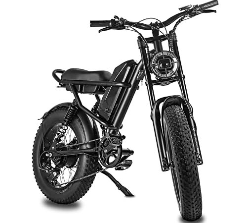 KHHK E Bike Elektrofahrrad, 48V 15Ah Lithium Batterie City E-Bike, 20" Dicke Reifen, Super bürstenloser Motor, mit LCD Display und Fernlicht, Mountainbikes für den Geländeeinsatz