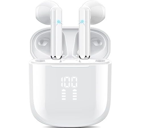 OYIB Bluetooth 5.3 Kopfhörer, Kopfhörer Kabellos Bluetooth mit 4 ENC Mikro, 2023 Neue Immersiver HiFi Bluetooth Kopfhörer, Touch Control Ohrhörer mit LED Anzeige, 25H, IPX7 Wasserdicht Earbuds USB-C