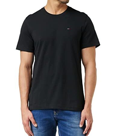 Tommy Jeans Herren T-Shirt Kurzarm TJM Original Slim Fit, Schwarz (Tommy Black), XL